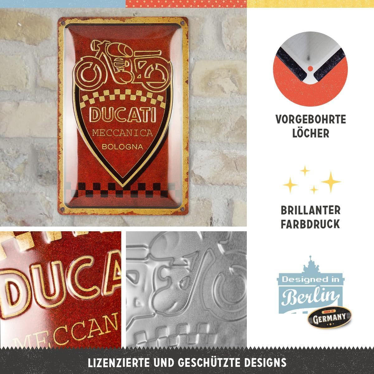 BLECHSCHILD 20/30 cm Ducati Meccanica Bologna - Multicolor, Metall (20/30/0.2cm) - Nostalgic-Art