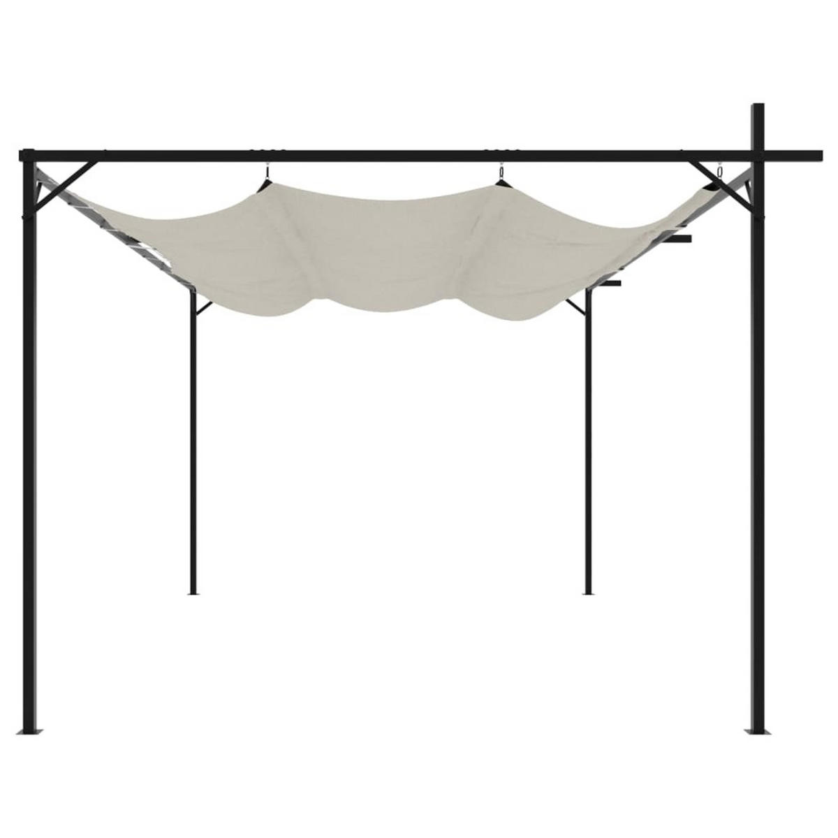 TERRASEENÜBERDACHUNG mit Schiebedach OLIMP Creme 395x292x230 cm - Creme, Metall (395/230/292cm) - DELUKE