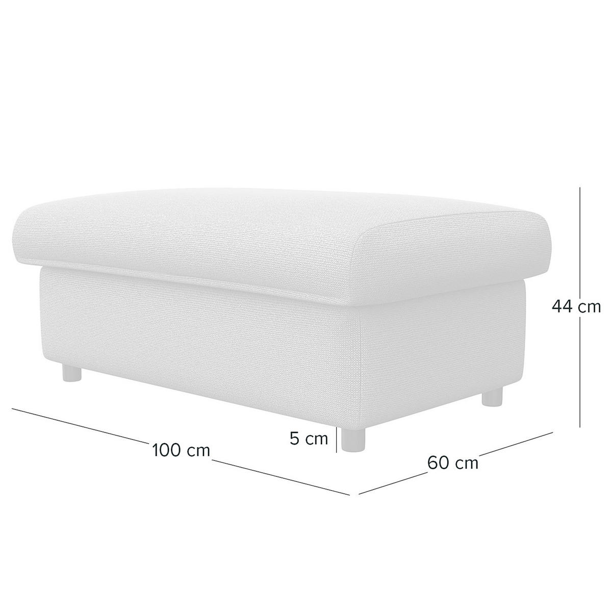 POLSTERHOCKER - Creme/Schwarz, Kunststoff/Textil (100/44/60cm) - home24