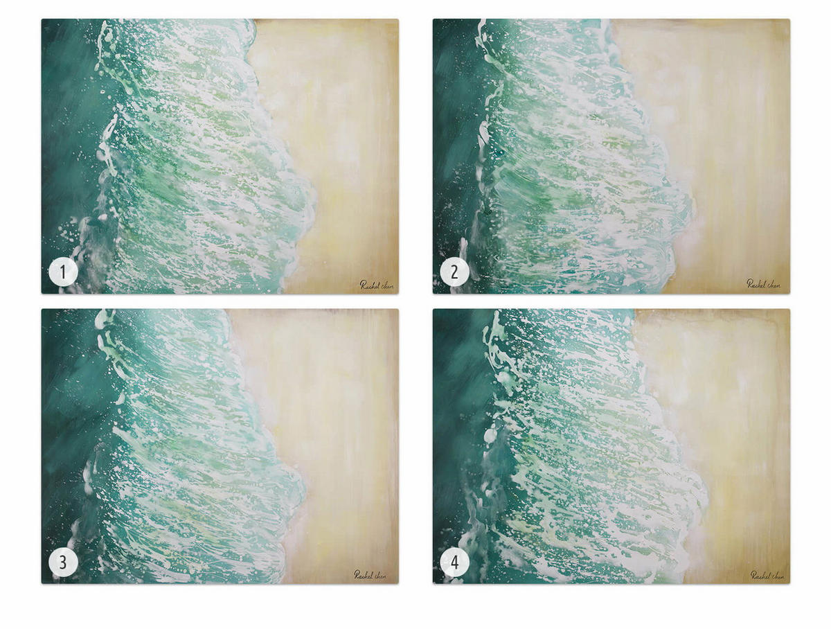 ÖLGEMÄLDE 100/75 cm - Türkis/Beige, Holz/Textil (1.8/75cm) - KUNSTLOFT