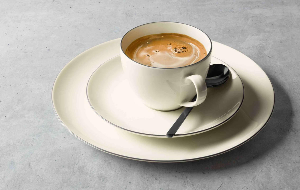 KAFFEESERVICE Savona Grey Line creme 18er Set - Creme, Keramik (24/18.1/43cm) - Seltmann Weiden