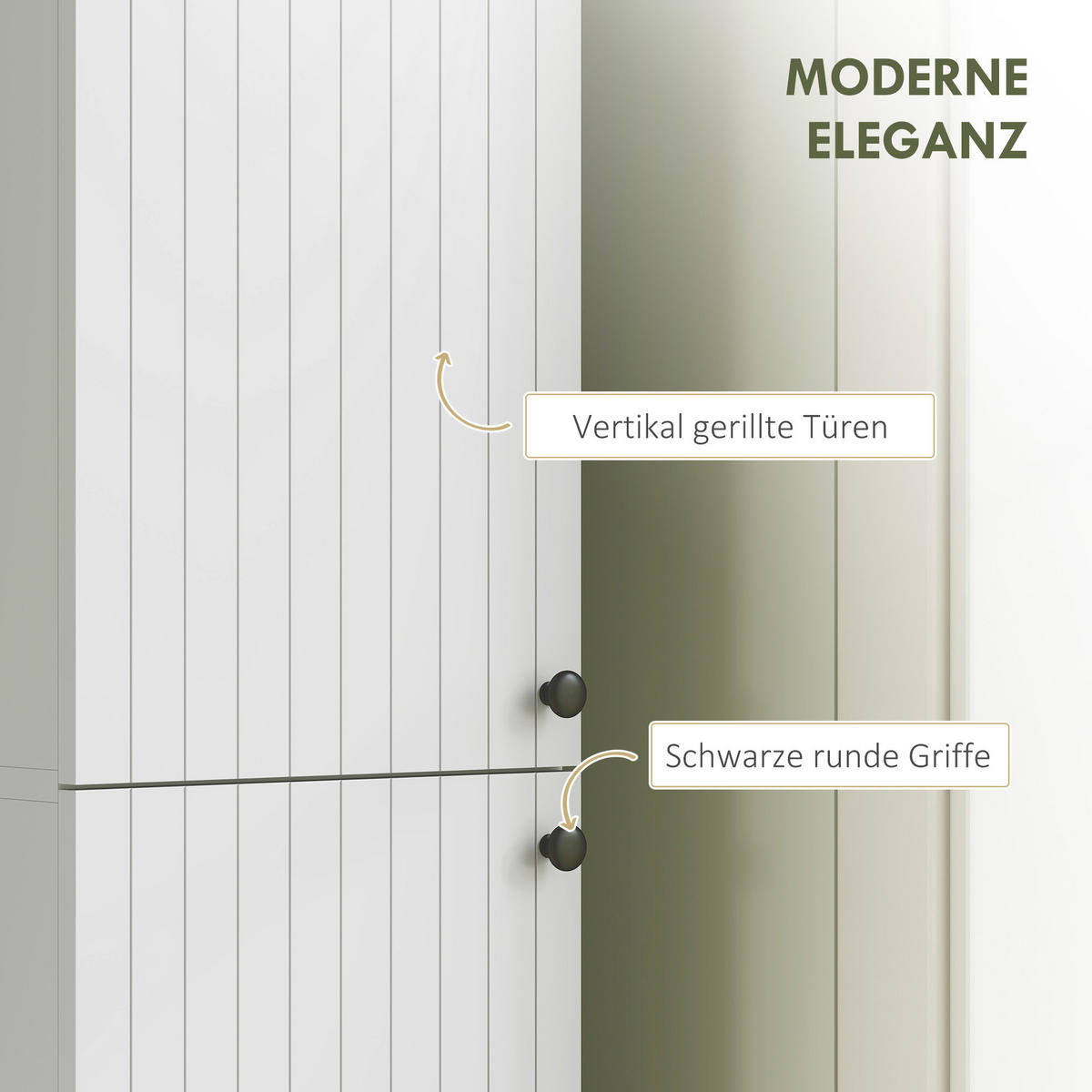 BADEZIMMERSCHRANK Hoch Wandmontage Badschrank mit 2 Tür, Verstellbare Regale - Weiß, Holzwerkstoff (30/161/30cm) - HOMCOM