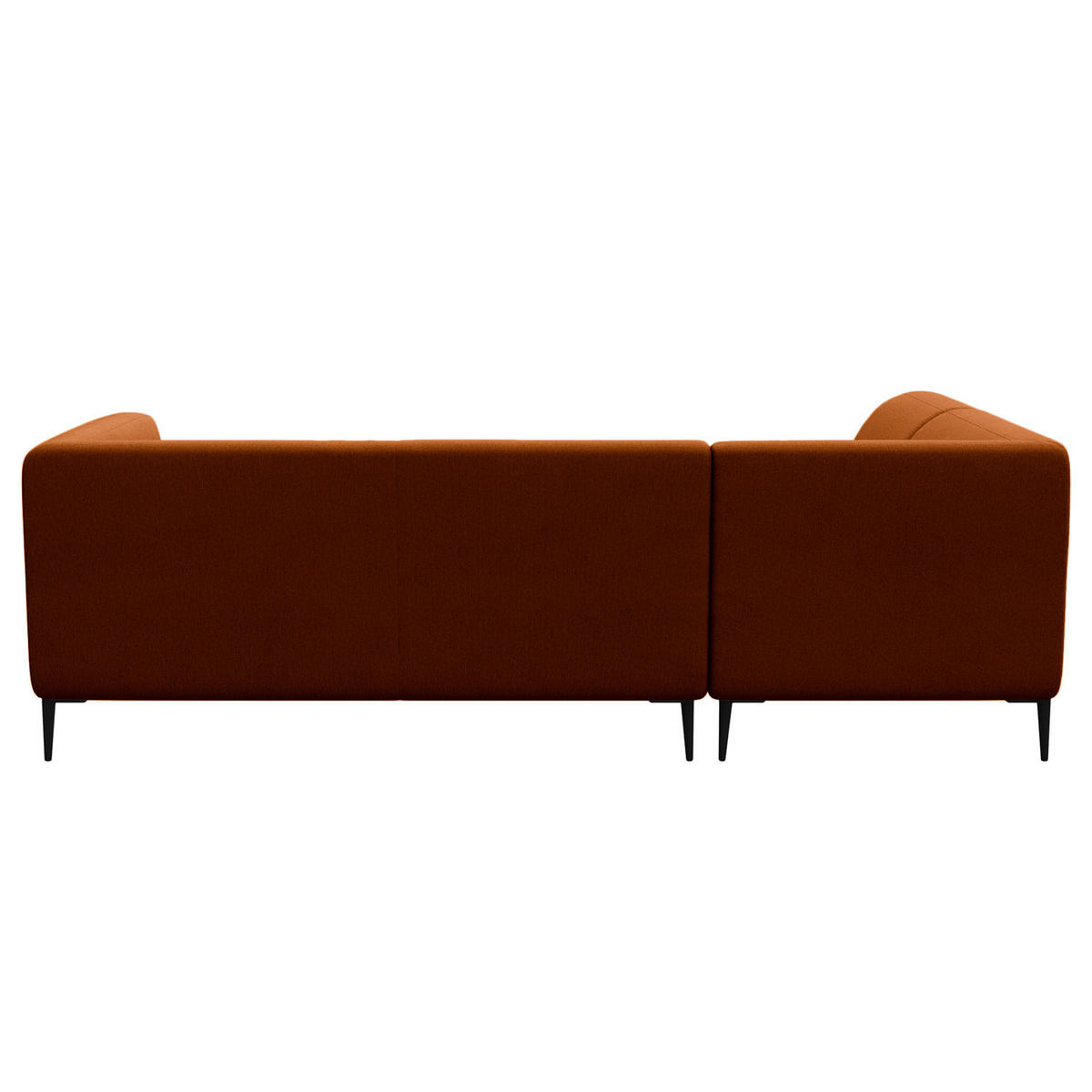 2,5-SITZER ECKSOFA mit Ottomane - Rostfarben/Schwarz, Textil/Metall (252/205cm) - home24