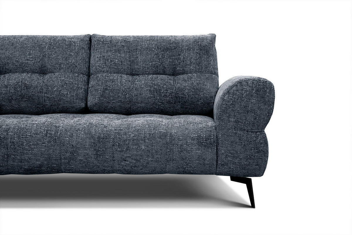 ECKSOFA SALVINI 5-Sitzer, dunkelblau - Schwarz/Dunkelblau, Holzwerkstoff/Textil (158/292cm) - Courtois Laville