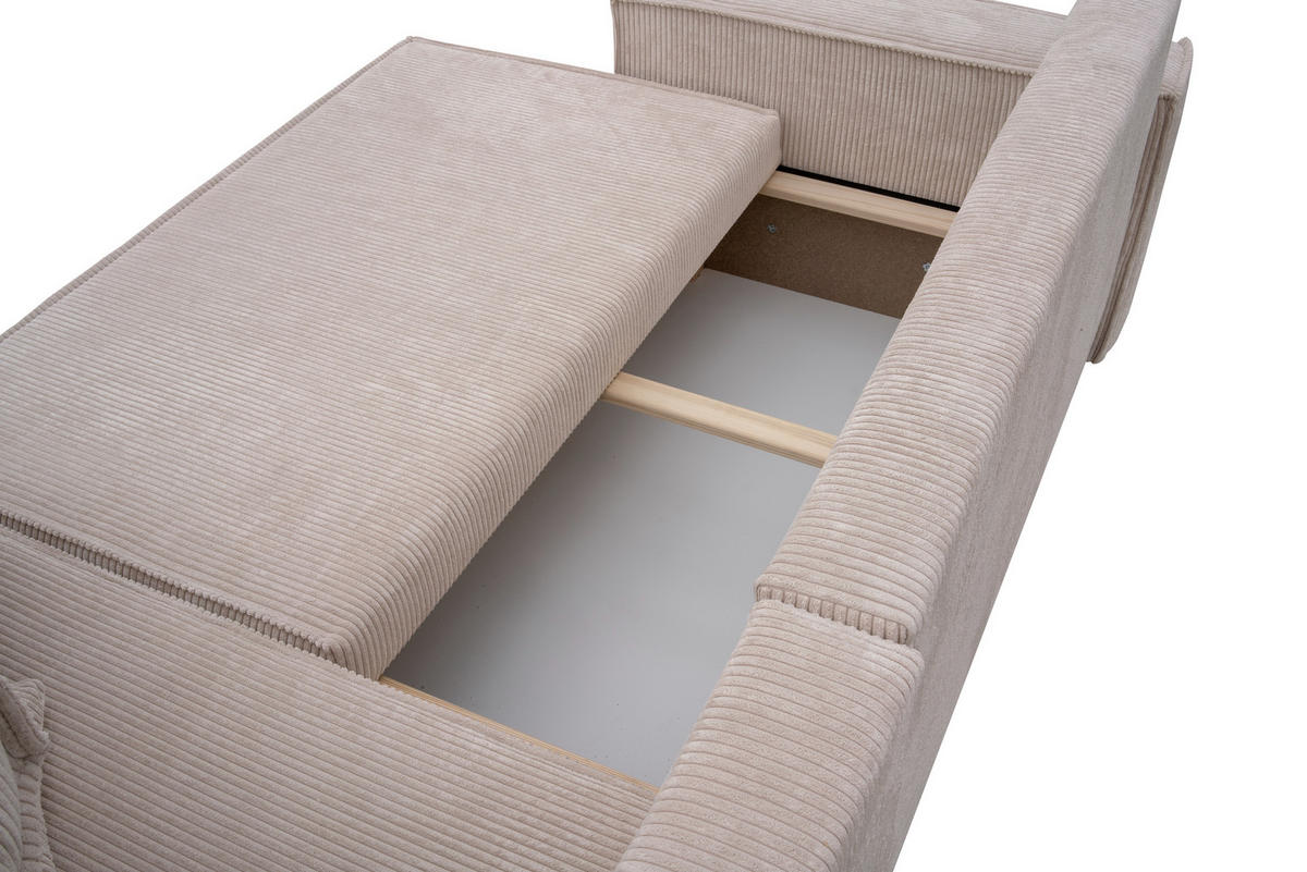 ECKSOFA TAVO L mit Stauraum, Beige - Beige, Textil (244/145cm) - KS Home Concept