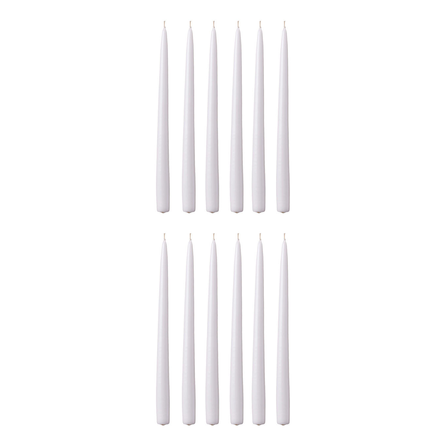 KERZE (12er-Set) Twin Flame konische Zwillingskerzen - Weiß, Paraffin (4/31/2cm) - Butlers