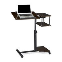 LAPTOPTISCH Schwarz XL höhenverstellbar mit Rollen 77x40 cm - Schwarz, Holzwerkstoff/Metall (40/77/100cm) - Relaxdays