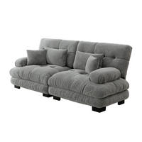 SOFA 220×77×81 cm aus Chenille modular 2-Sitzer, grau - Grau, Textil (77/81/220cm) - Luhomfu