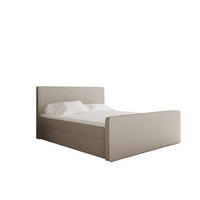 BOXBETT mit Bettkasten Matratze Topper LAGUNE Stoff Loop Perle 160x200 cm H3-Bonell - Champagner, Holz/Holzwerkstoff (160/200cm) - Kaiser Möbel