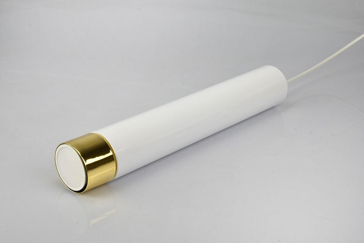 PENDELLEUCHTE Mialno Tube - Goldfarben/Weiß, Metall (8/50/100cm) - kiki design