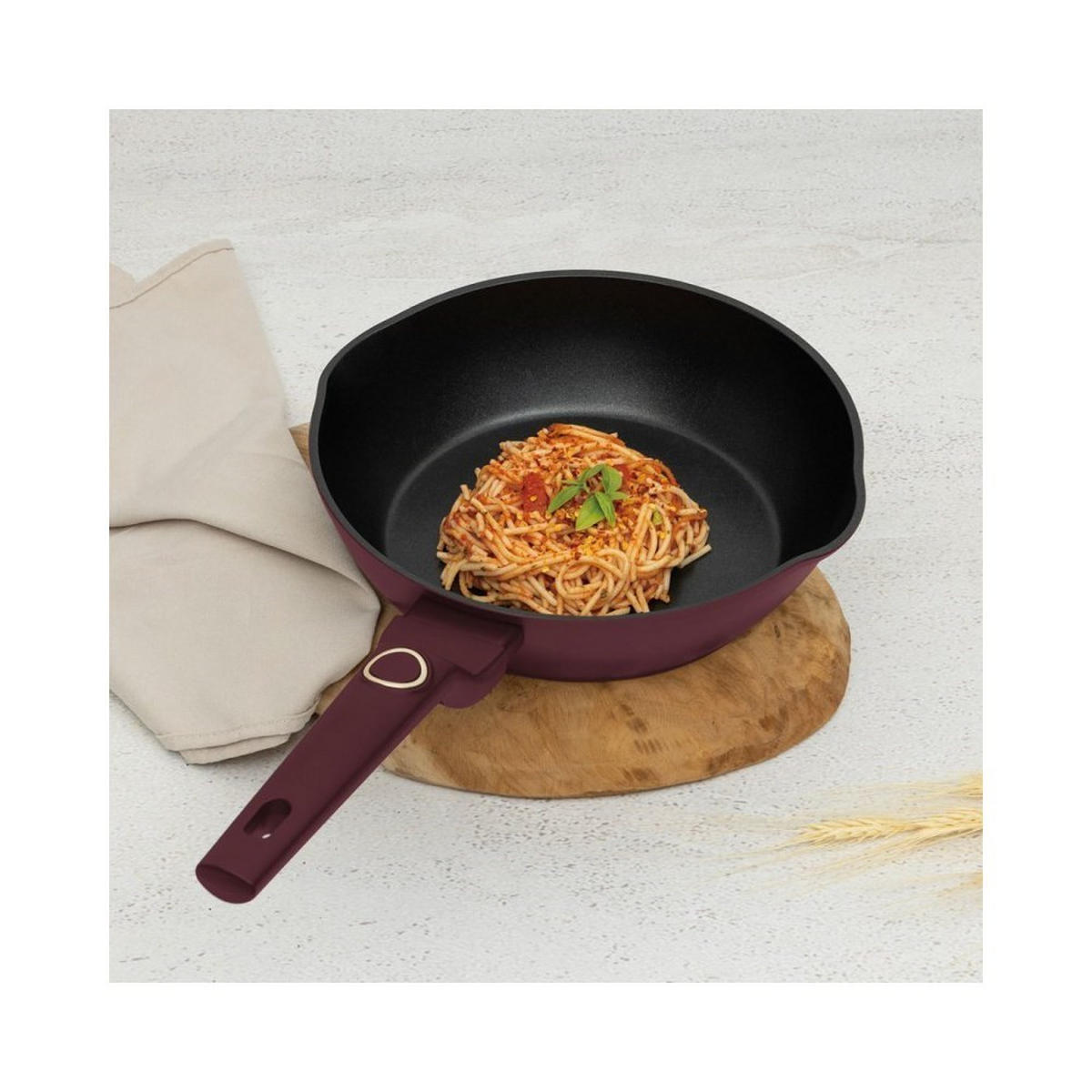 PFANNE Burgunderrot 28/28/7.5 cm BH8031 - Bordeaux, Metall (28cm) - Berlinger Haus