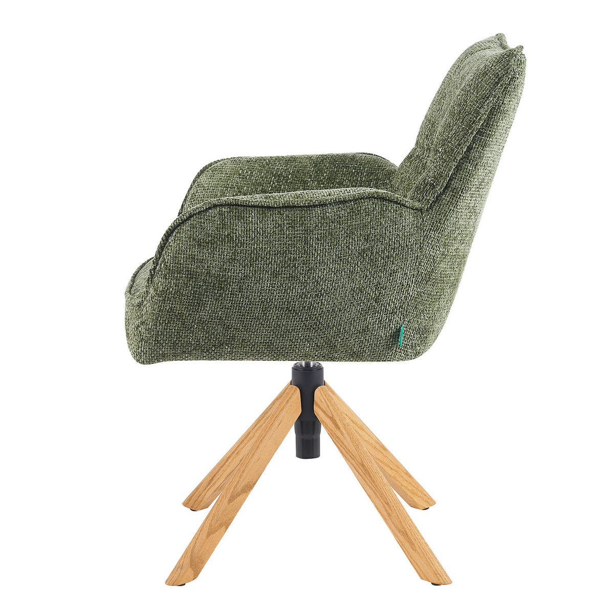 BÜROSTUHL Mika-Keno - Honigeiche/Grün, Eichenholz/Holz (59/85/66cm) - DUBI Möbel