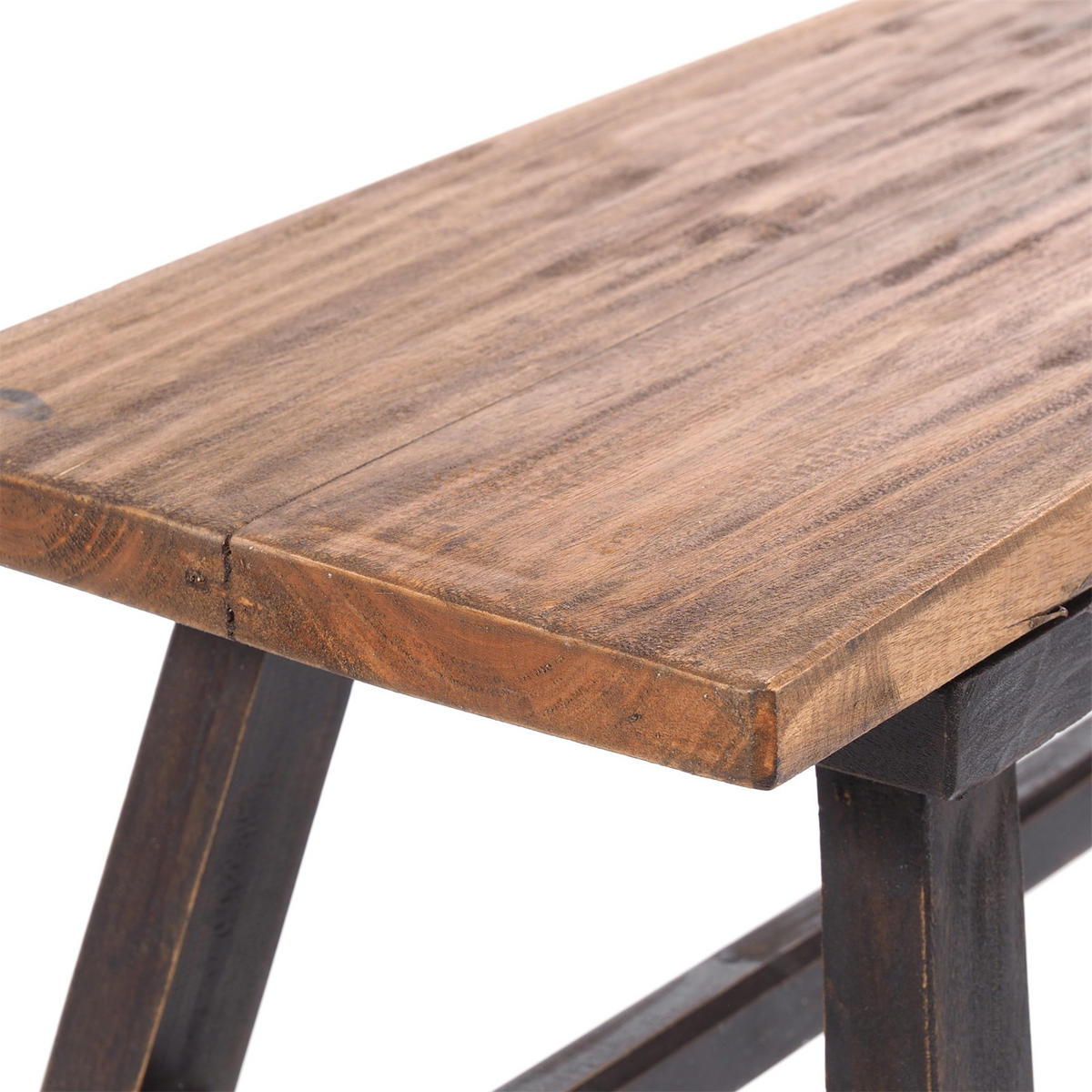 SITZBANK ANZIO 90 Mahagoni Massivholz, zusammenklappbar 04 schwarz-natur - Graubraun, Holz (90/39/26cm) - DESIGN DELIGHTS