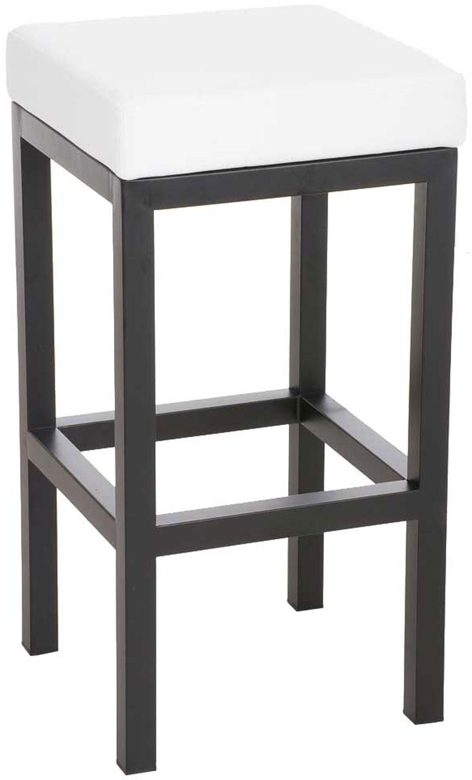 BARHOCKER KIEL Weiß Kunstleder Stahl 85 cm Höhe - Weiß, Metall (41/85/41cm) - DELUKE