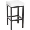 BARHOCKER KIEL Weiß Kunstleder Stahl 85 cm Höhe - Weiß, Metall (41/85/41cm) - DELUKE