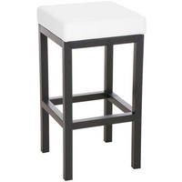 BARHOCKER KIEL Weiß Kunstleder Stahl 85 cm Höhe - Weiß, Metall (41/85/41cm) - DELUKE