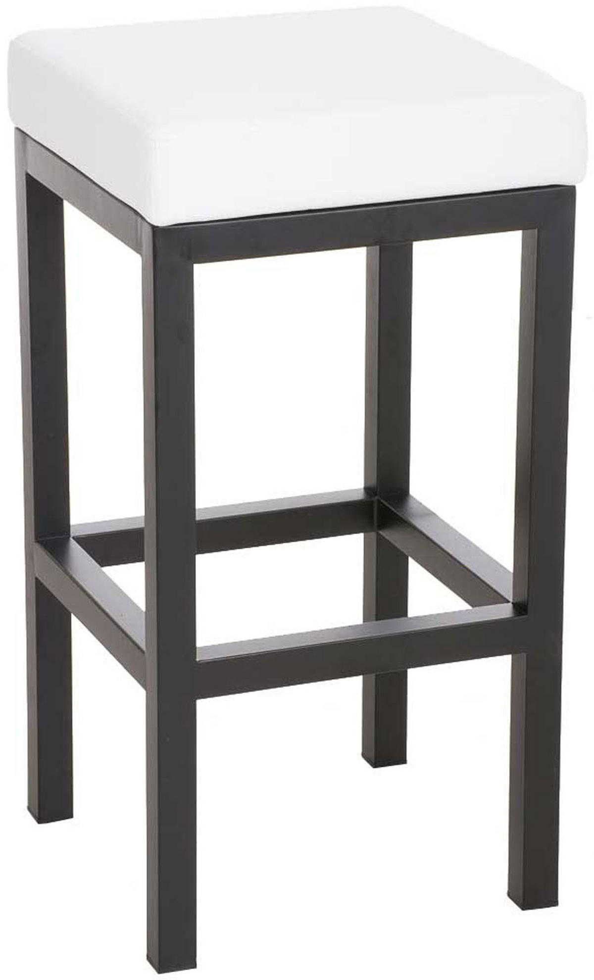 BARHOCKER KIEL Weiß Kunstleder Stahl 85 cm Höhe - Weiß, Metall (41/85/41cm) - DELUKE