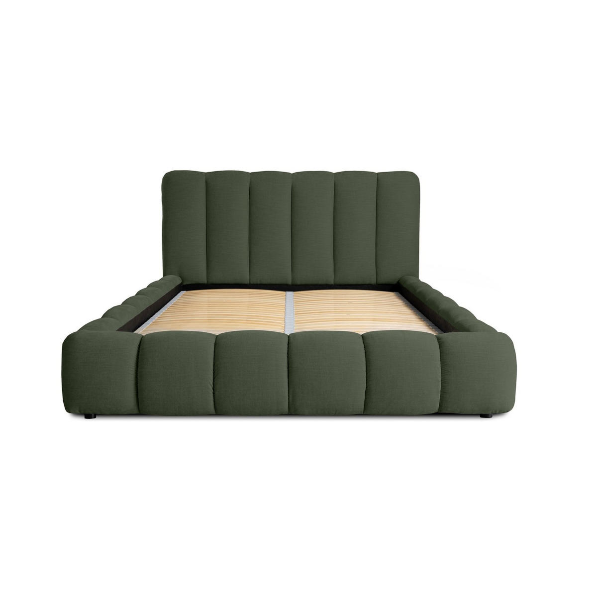 POLSTERBETT Heda Komplettset - Jadegrün, Holzwerkstoff/Textil (140/200cm) - Fun Möbel