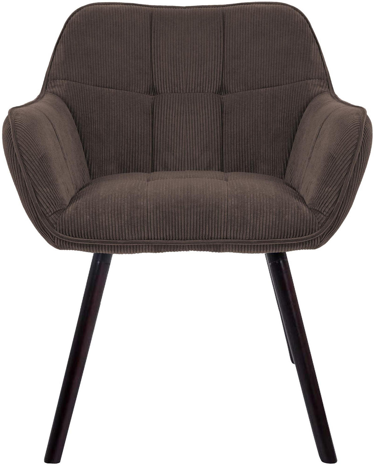 ESSZIMMERSTUHL Dunor Cord Braun Schwarz Wohnzimmerstuhl - Braun, Textil (65/82/64cm) - DELUKE