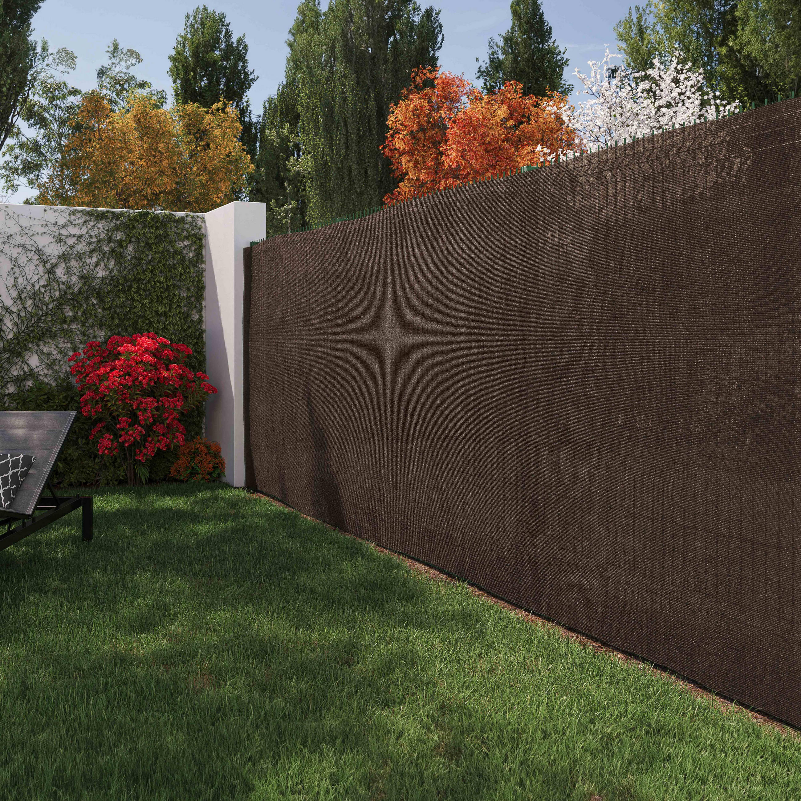 SICHTSCHUTZ 1,80x3m, Bedeckung 85 %, Braun - Braun, Textil (180/180cm) - Oviala
