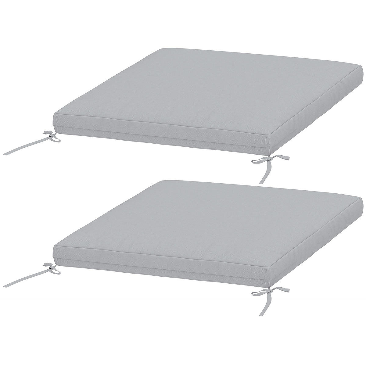 SITZKISSEN 2er-Set DE-16735 50x50 cm, 7 cm dick, UV30+ Grau - Hellgrau, Textil (50/50/7cm) - ComfortXL