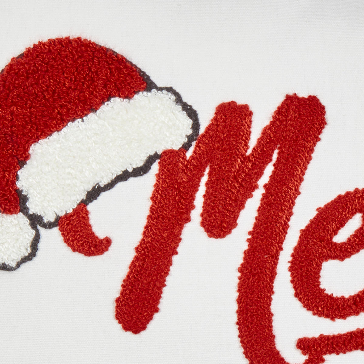 Dekokissen 2er-Set Cremeweiß 45/45 cm Pizzelle - Rot/Weiß, Naturmaterialen (45/45cm) - Beliani