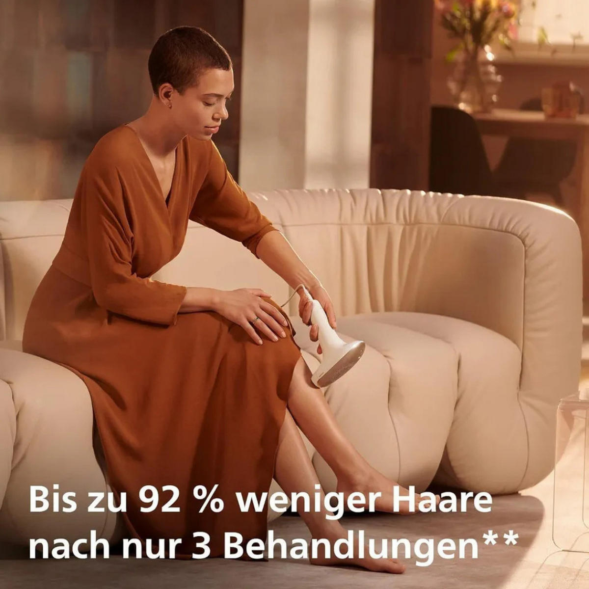 HAARENTFERNER IPL Gerät Weiß, 250000 Lichtimpulse, 2 Aufsätze, Körperpflege, Gesichtspflege, Langzeit Haarreduktion, Beauty Gerät, Hautpflege - Goldfarben/Weiß, Kunststoff (8/13/21cm) - Philips