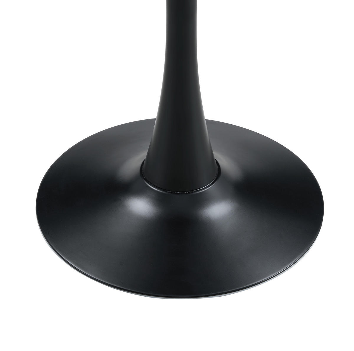 BEISTELLTISCH 60/72 cm in Walnuss-Optik mit schwarzem Metallfuß - Schwarz, Holzwerkstoff (60/60/72cm) - BEAOK