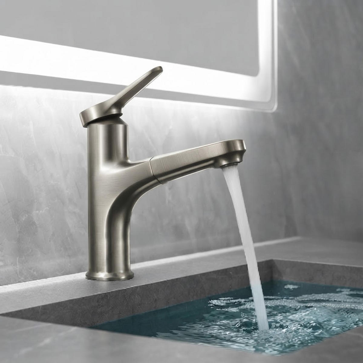 BADEZIMMERARMATUR, 190 x 180 mm, silber - Silberfarben, Metall (38/6.5/24cm) - Vallsero