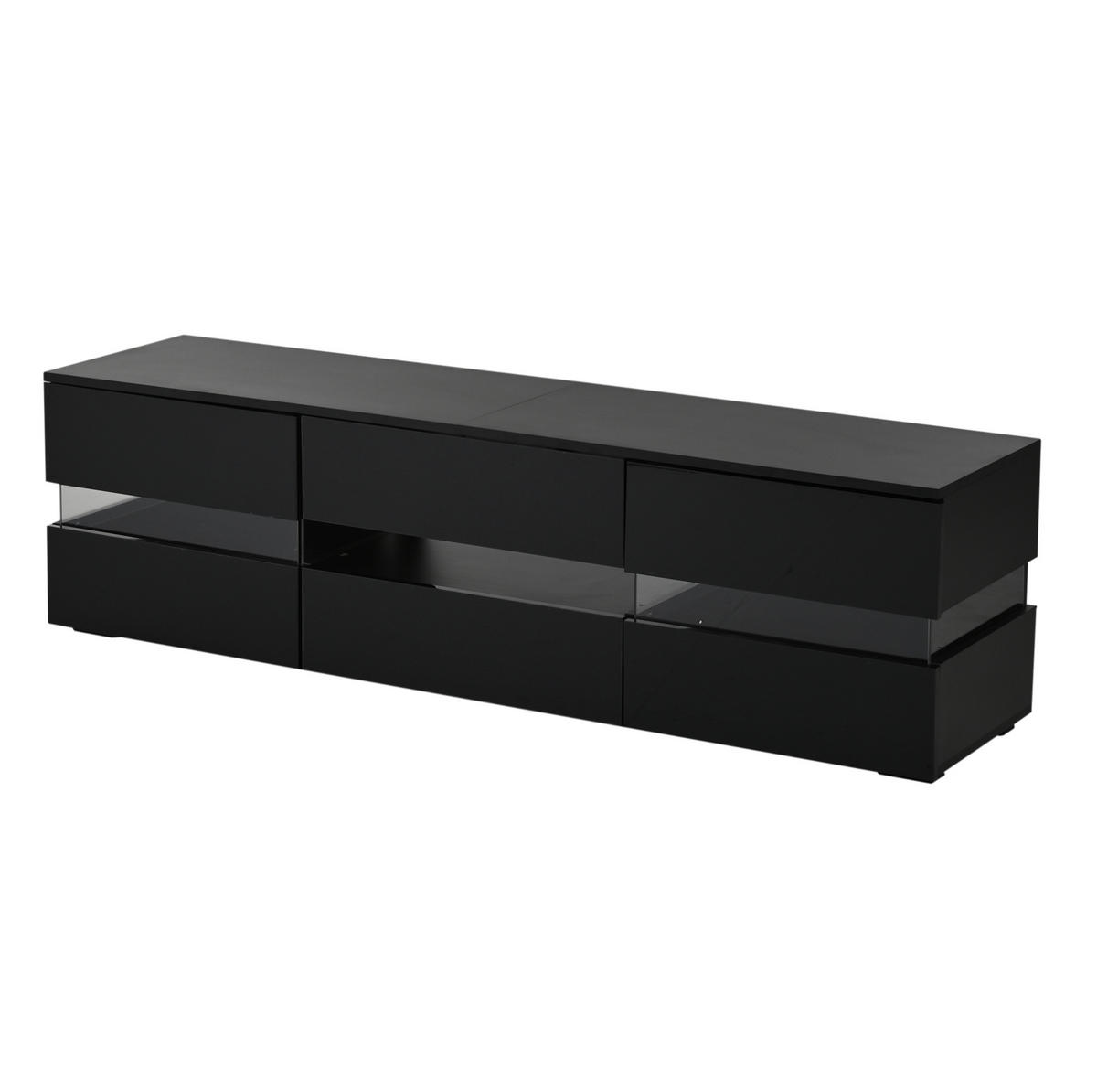 TV-ELEMENT mit LED-Beleuchtung 160 x 39 x 45 cm Schwarz - Schwarz, Holzwerkstoff (39/45/160cm) - Beauniv