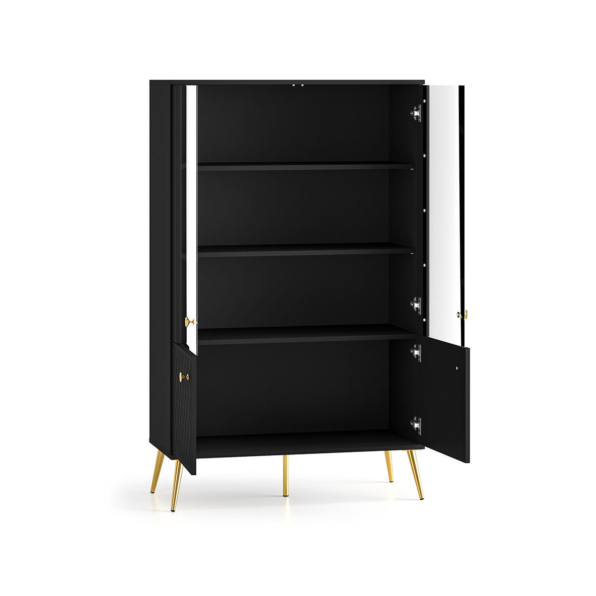 VITRÍNA Manoé Černá - černá, kompozitní dřevo (92/149/40cm) - Petits-meubles