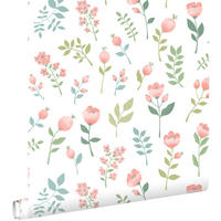 TAPETE Blumen 50 x 900 cm - Weiß, Papier (50/0.1cm) - ESTAhome