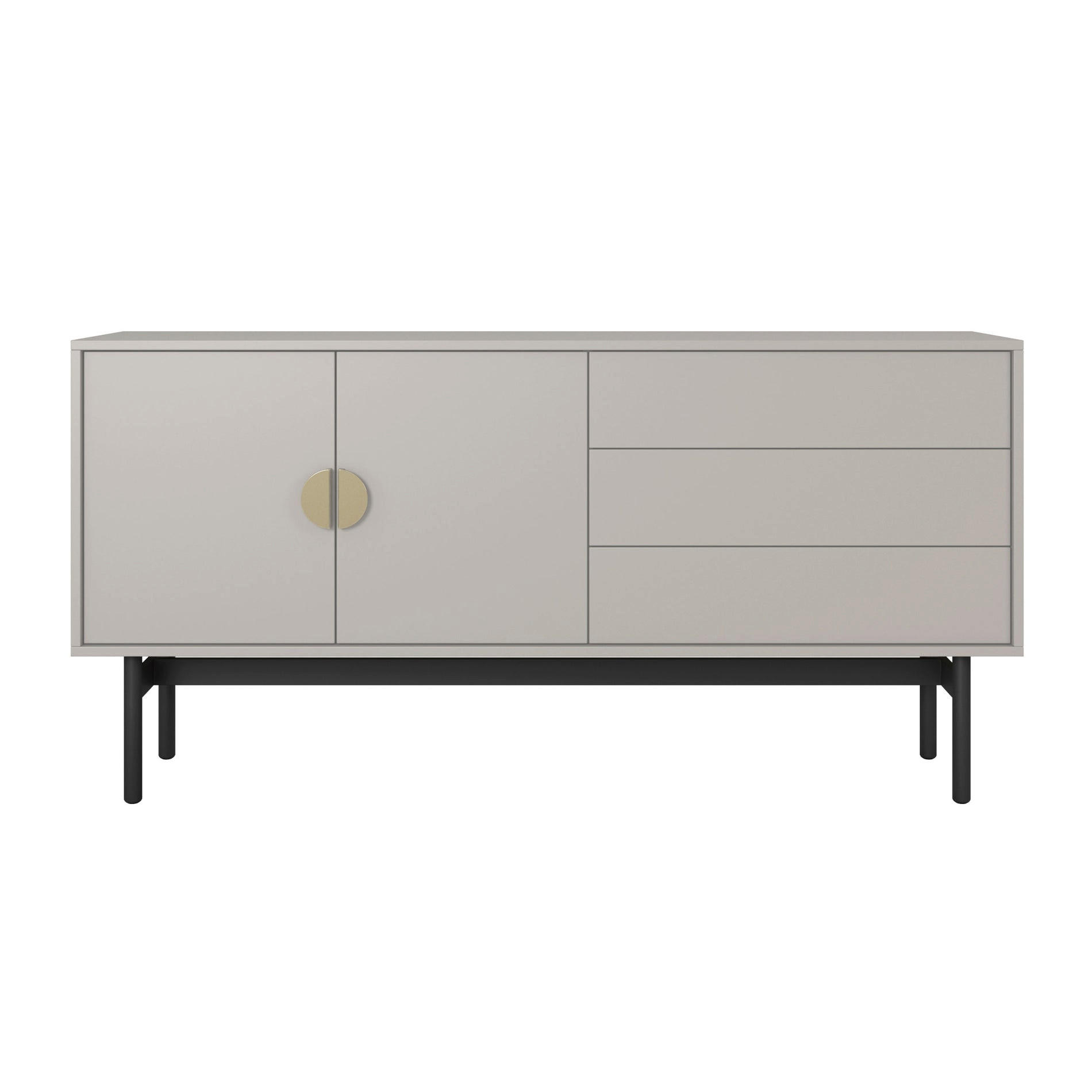 TV-LOWBOARD Stoon II TAUPE 154 CM - Taupe/Goldfarben, Holzwerkstoff/Metall (154/93/38cm) - Selsey