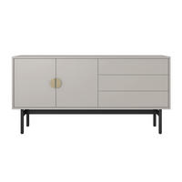 TV-LOWBOARD Stoon II TAUPE 154 CM - Taupe/Goldfarben, Holzwerkstoff/Metall (154/93/38cm) - Selsey