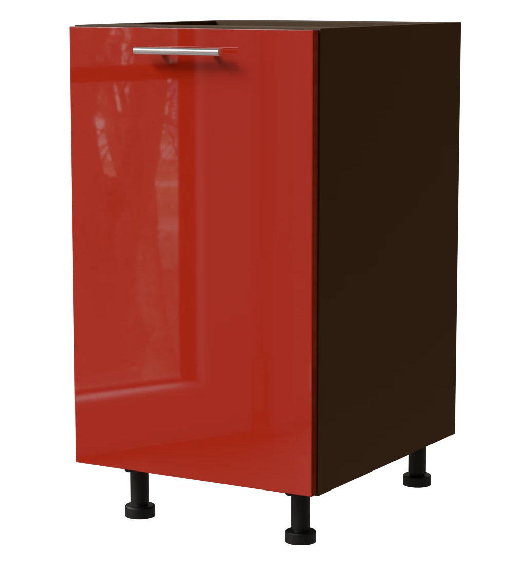 Feldmann-Wohnen Unterschrank Rot, Dunkelgrau 45x82x50 cm