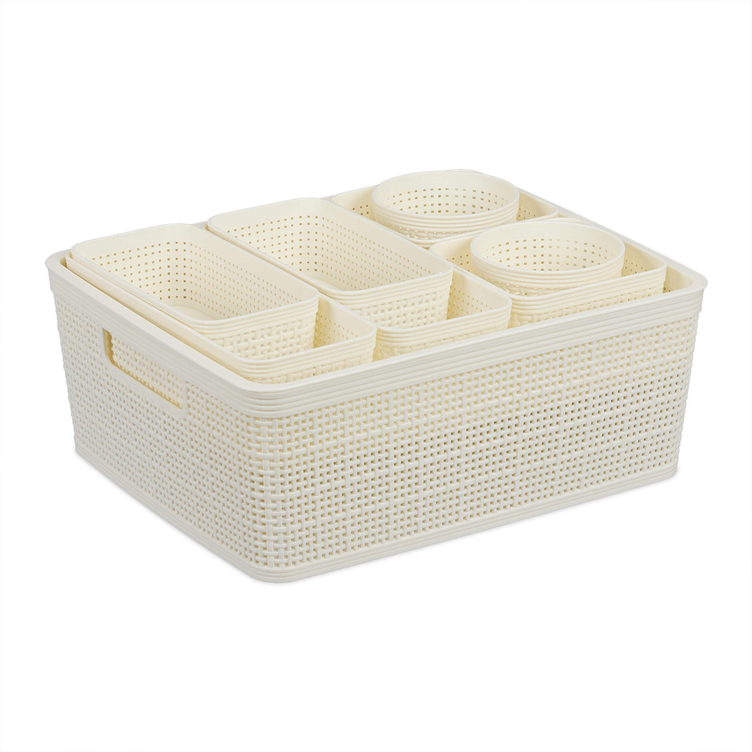 Relaxdays ORGANIZÉR bílý 10-ks-set