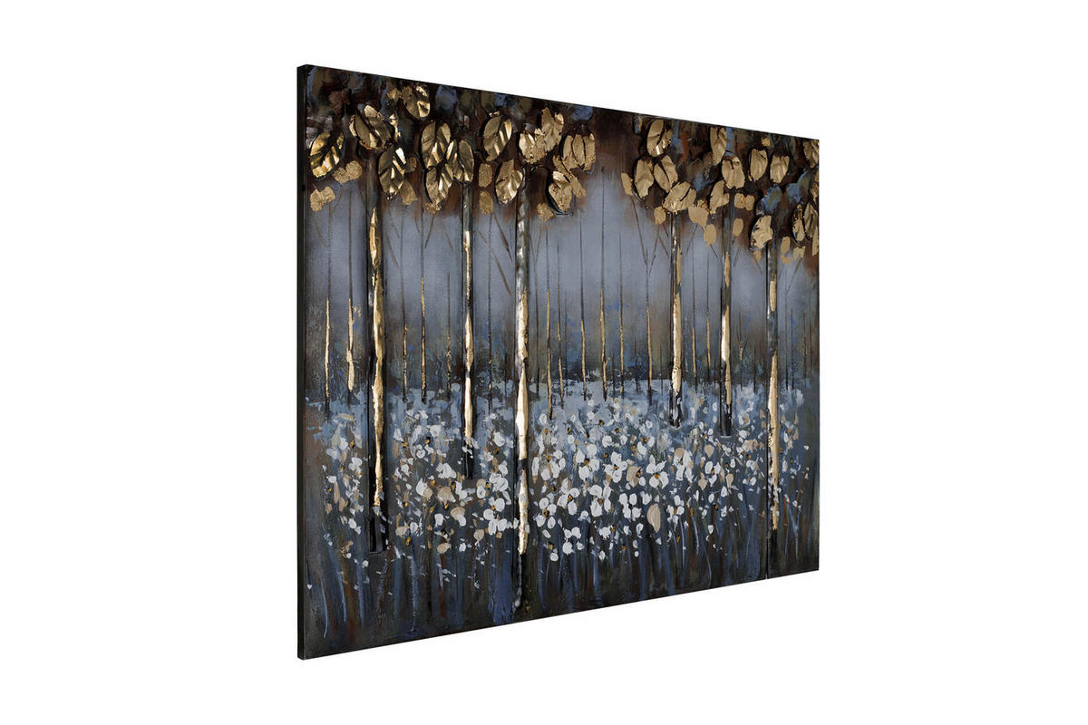 METALLBILD Weiß 100/70 cm - Weiß, Metall (4.2/70cm) - KUNSTLOFT