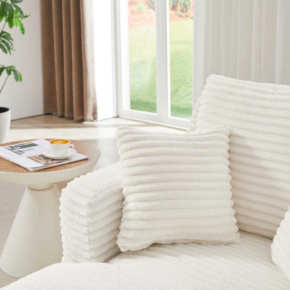 RELAXSESSEL aus Cord Modulare Chaiselongue & ohne Montage - Creme, Textil (32.99/127/32.99cm) - Urban Meuble