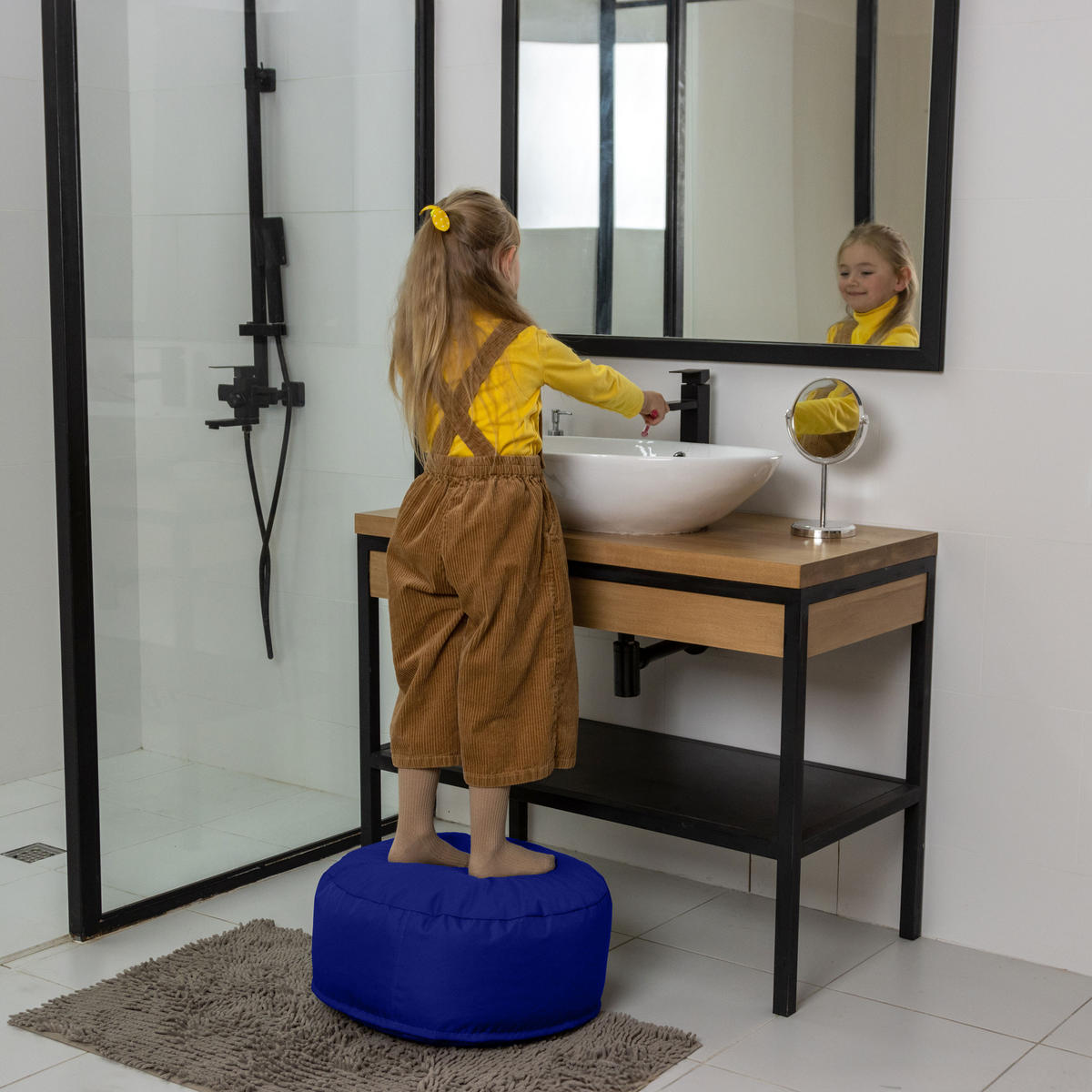 POUF M königsblau - Blau/Dunkelblau, Textil (500/200/500cm) - Bruni