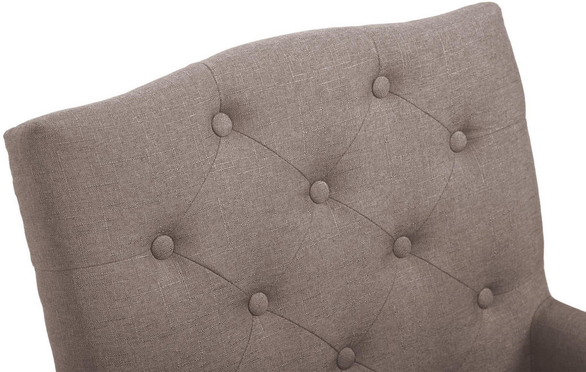 ARMLEHNENSTUHL Stoff taupe - Taupe/Naturfarben, Holz/Textil (66/98/66cm) - CLP