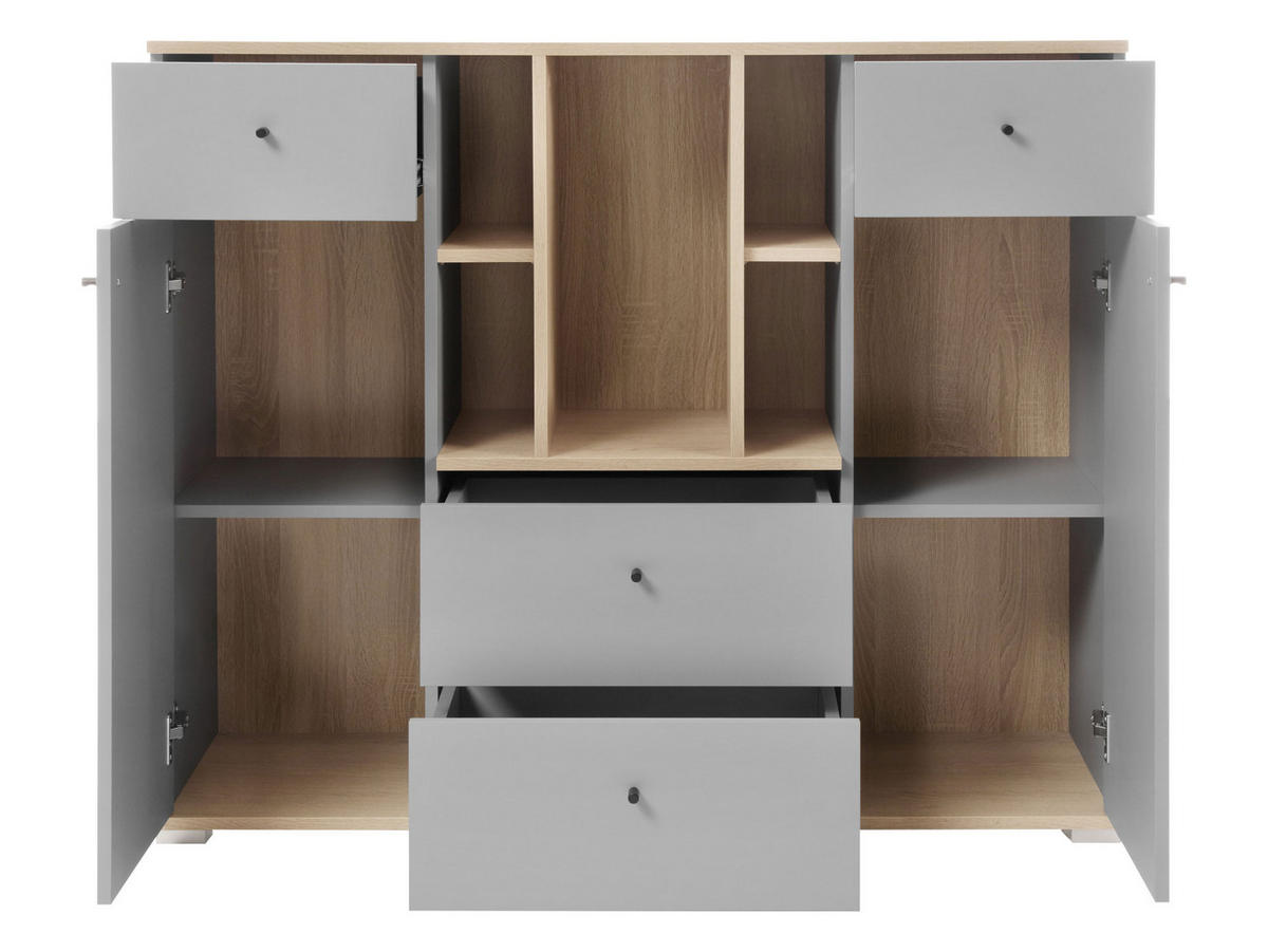 KOMMODE Oro OR04 - Schwarz/Naturfarben, Holzwerkstoff/Kunststoff (40/100/120cm) - MIRJAN24