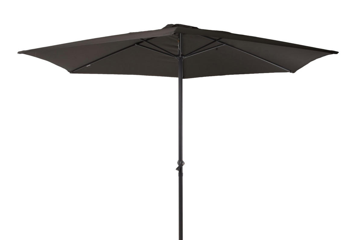 SONNENSCHIRM Thomas Ø 300cm 6 Streben Anthrazit Gartenschirm - Anthrazit, Kunststoff (300/300cm) - DELUKE