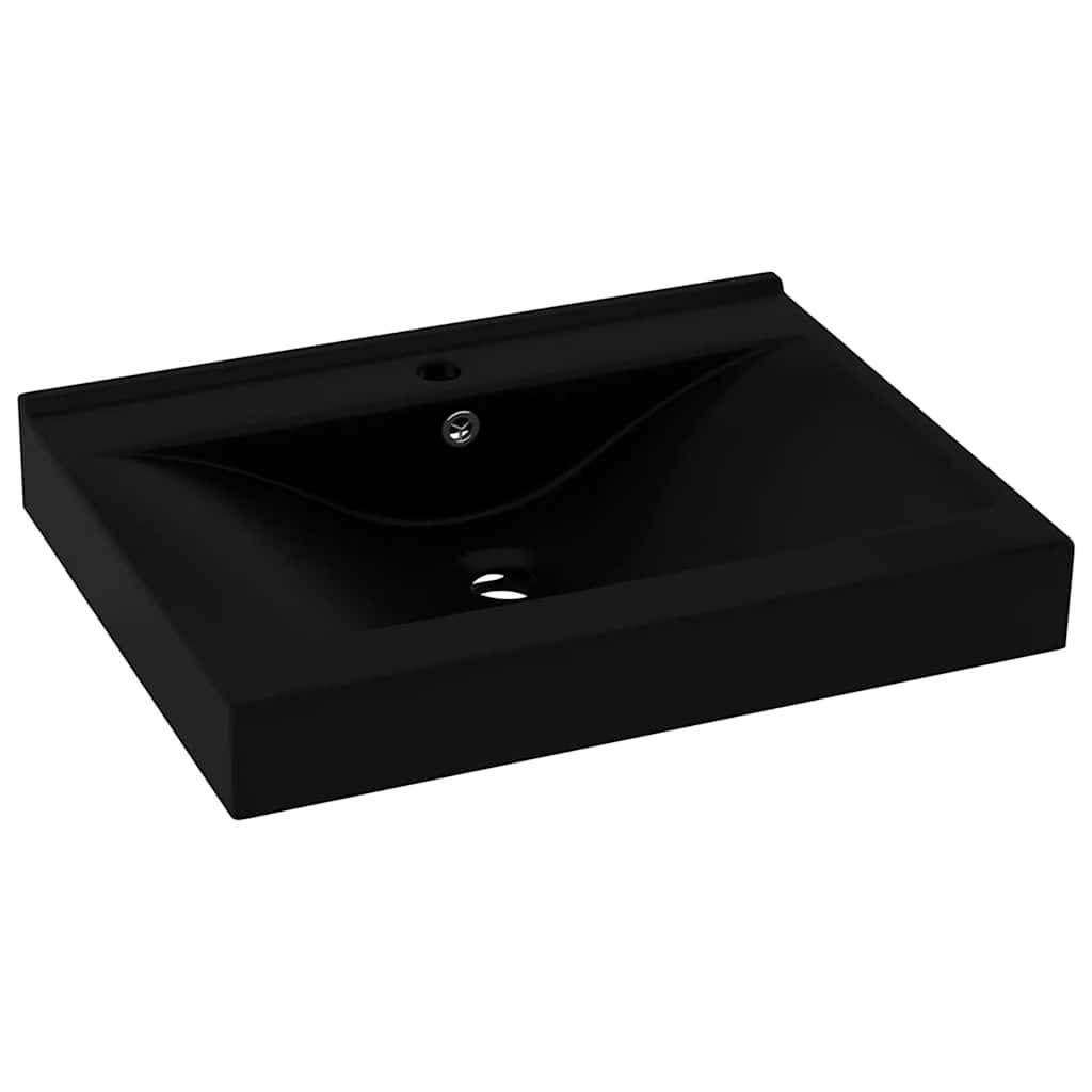 WASCHBECKEN Lapp 60/46/16 cm - Schwarz, Keramik (60/16/46cm) - Nettlife