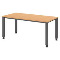 SCHREIBTISCH Serie-Q Gestell: Graphit 80/160/74 cm in Buchefarben - Buchefarben, Holzwerkstoff (80/160/74cm) - bümö