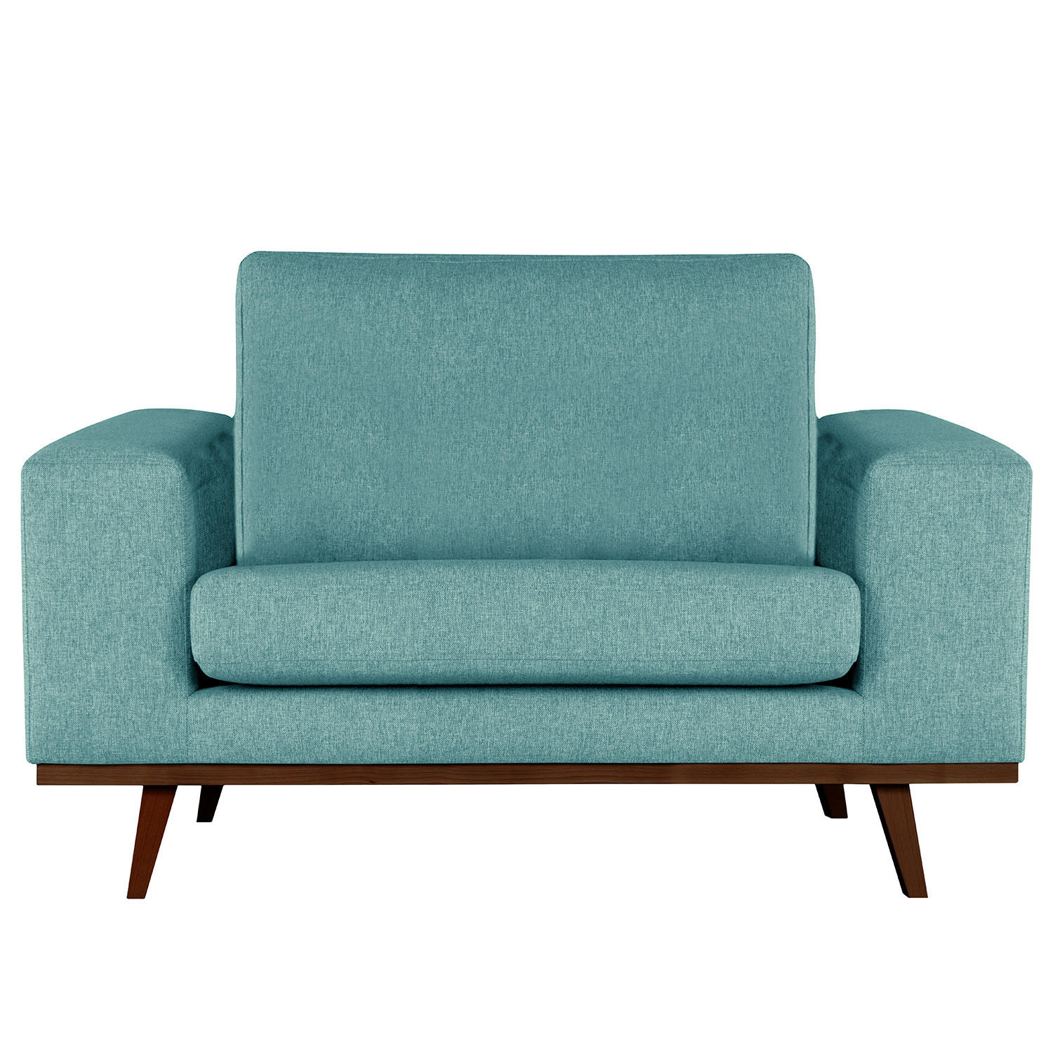 SESSEL - Buchefarben/Petrol, Buchenholz/Textil (122/81/88cm) - home24