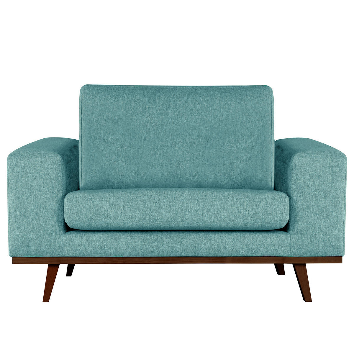 SESSEL - Buchefarben/Petrol, Buchenholz/Textil (122/81/88cm) - home24