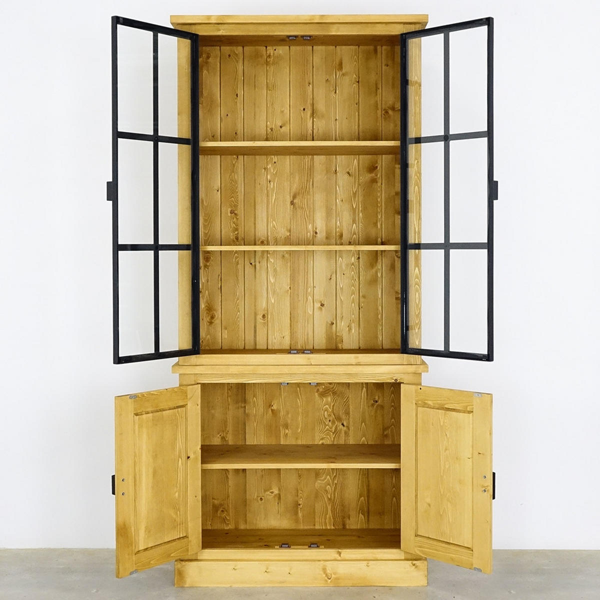 VITRINE aus Massivholz Industrial - Honig, Holz (100/223/45cm) - Seart