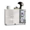 SIDEBOARD Denjo Tür in Grau Hochglanz - Grau, Holzwerkstoff (107/81/35cm) - Vladon