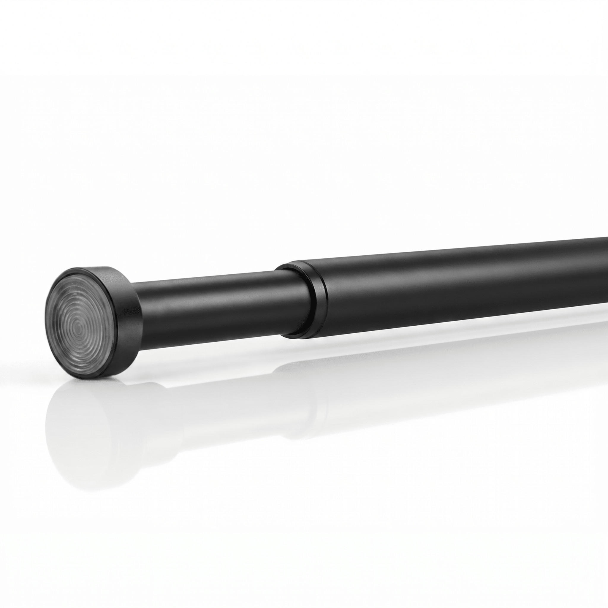 DUSCHVORHANGSTANGE ohne Bohren ausdrehbare Teleskop-Klemmstange aus Metall 125-220cm - Schwarz, Metall (125cm) - Deco-Raum