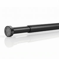 DUSCHVORHANGSTANGE ohne Bohren ausdrehbare Teleskop-Klemmstange aus Metall 125-220cm - Schwarz, Metall (125cm) - Deco-Raum